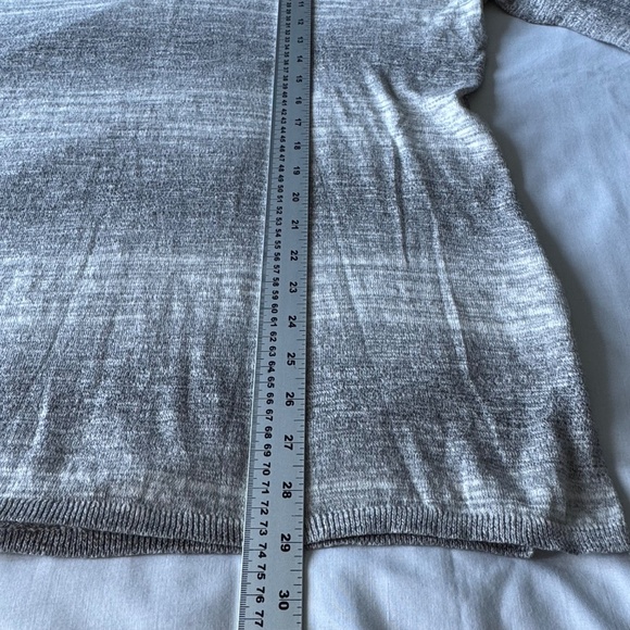 Womens Lightweight Pullover Knit V-Neck Hoodie Marled Gray Size XL Grunge School - Picture 11 of 13